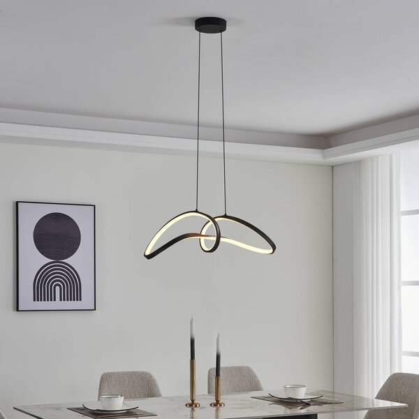EGLO connect Lampada LED a sospensione Calarossa-Z, nero, alluminio Connect dimmerabile, Nero, Soggiorno / Sala da pranzo, Metallo, Moderno