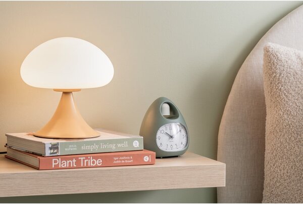 Lampada da tavolo giallo ocra in metallo con paralume in vetro (altezza totale 21 cm) Hongo – Leitmotiv