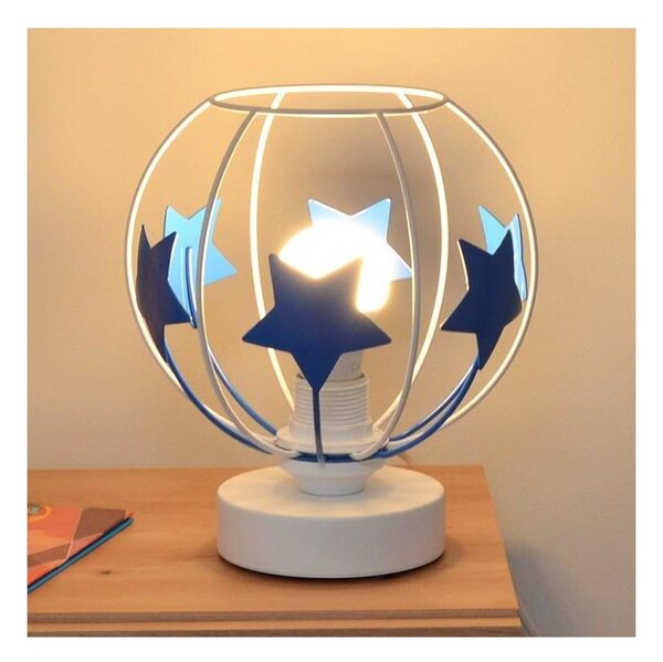 Lampada da tavolo per bambini STARS 1xE27/15W/230V blu/bianco
