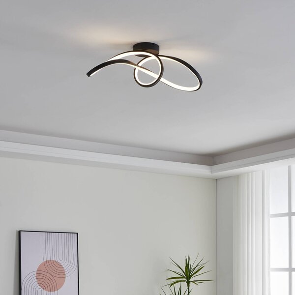 EGLO Plafoniera smart Connect Calarossa-Z, dimmerabile, Nero, Soggiorno / Sala da pranzo, Alluminio, Moderno