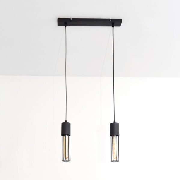 Lampadario a sospensione con filo MELODY 2xE27/15W/230V nero