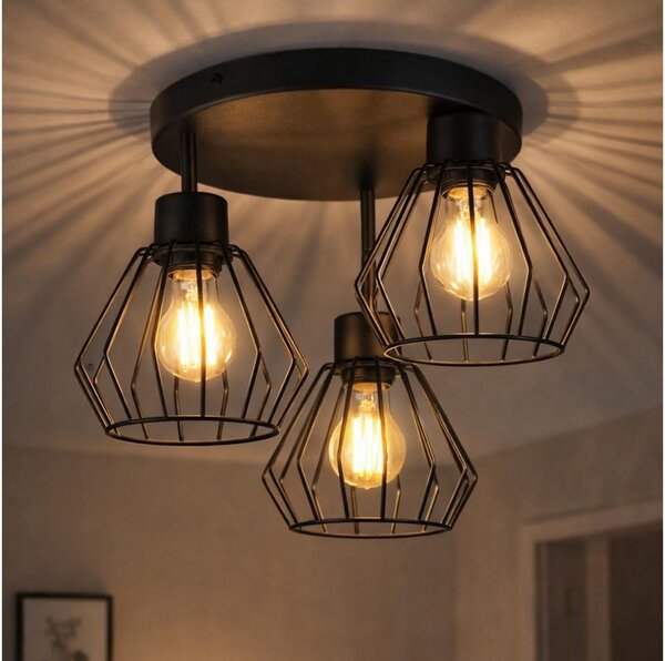 Lampadario a plafone AUDREY 3xE27/60W/230V nero