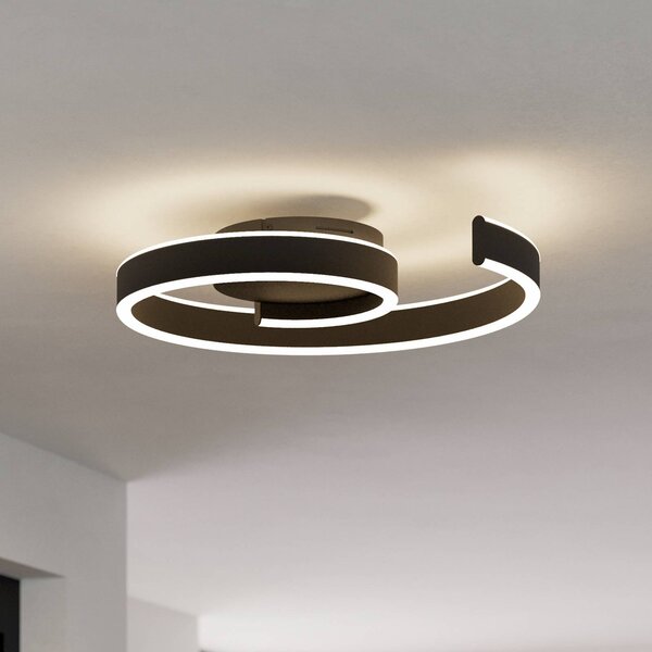 EGLO connect Plafoniera smart Andabaia-Z, dimmerabile, Nero, Soggiorno / Sala da pranzo, Alluminio, Moderno