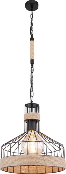 Globo Lighting lampada a sospensione in metallo nero opaco, 1x E27