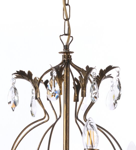 ONLI - Lampadario a sospensione con catena TERESA 8xE14/6W/230V bronzo