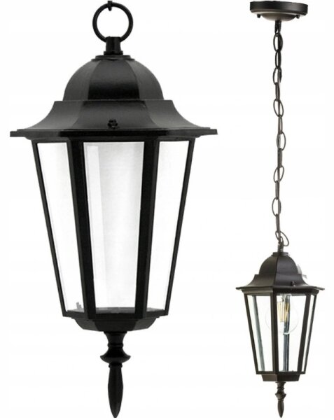 Lampadario da esterno 1xE27/20W/230V IP43 nero