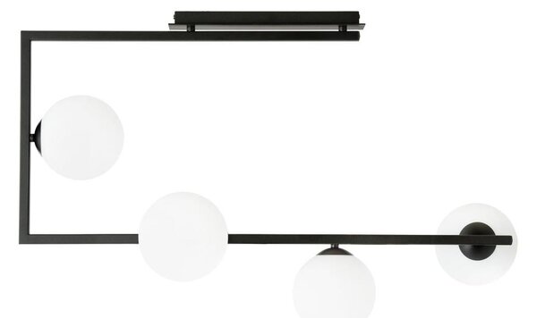 Lampadario a sospensione con supporto rigido SOMA 4xE14/10W/230V nero/bianco