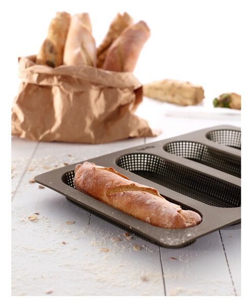 Set di stampi da forno in silicone adatti per baguette/adatti per pane 3 pz Essential – Lékué
