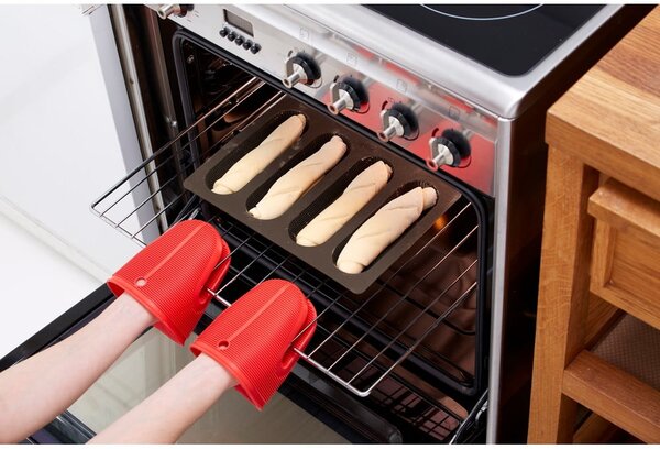 Set di stampi da forno in silicone adatti per baguette/adatti per pane 3 pz Essential – Lékué