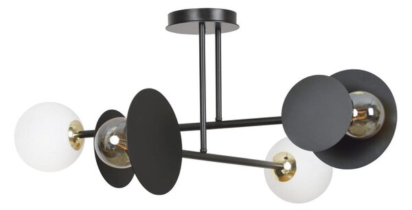 Lampadario a sospensione con supporto rigido MINERVA 2xE27/15W + 2xE14/10W/230V nero
