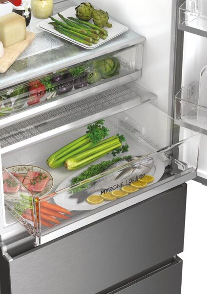Haier Frigorifero Combinato Capacit 486 Litri Classe D Raffreddamento No Frost 3 Porte colore Platinum Inox - HTW7720DNMP 3D 70 Serie 7
