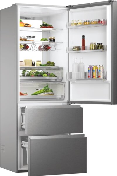 Haier Frigorifero Combinato Capacit 486 Litri Classe D Raffreddamento No Frost 3 Porte colore Platinum Inox - HTW7720DNMP 3D 70 Serie 7
