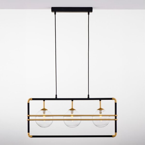 Jupiter 2030 - Lampadario a sospensione con filo FIORI 3xG9/10W/230V nero/oro/limpido