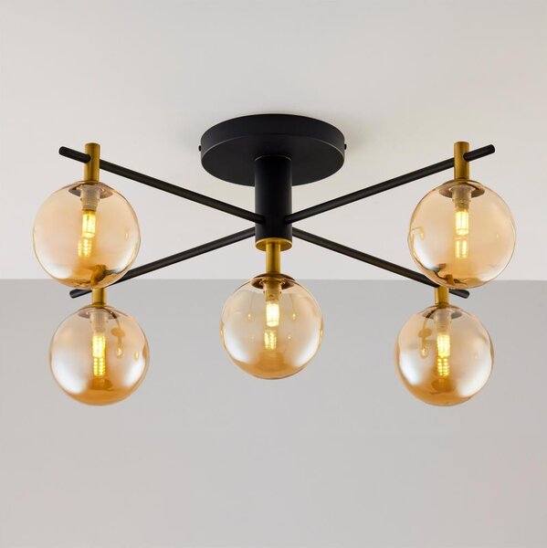 Jupiter 2032 - Lampadario a plafone FIGARO 5xG9/10W/230V nero/oro/beige