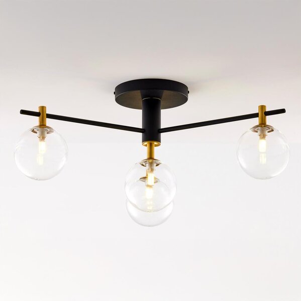 Jupiter 2034 - Lampadario a plafone FIGARO 4xG9/10W/230V nero/oro/beige/limpido