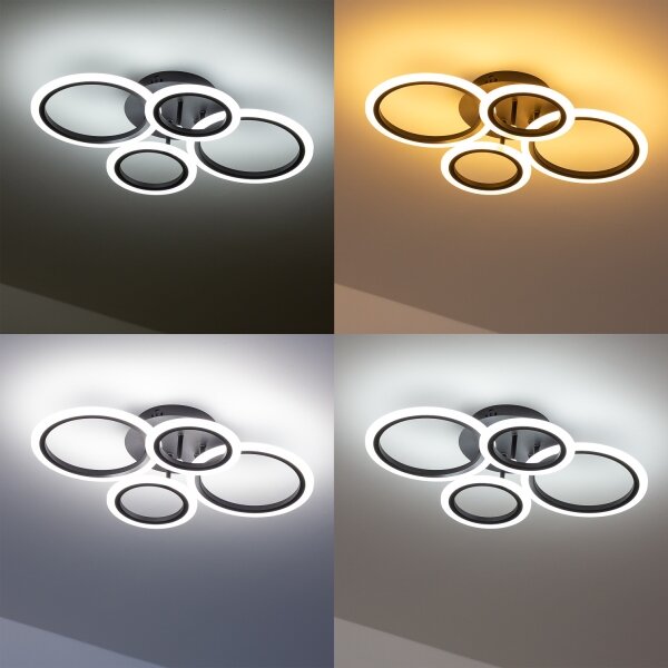 Brilagi - Lampadario a plafone LED dimmerabile ORBITS LED/50W/230V 3000-6500K antracite + +TC