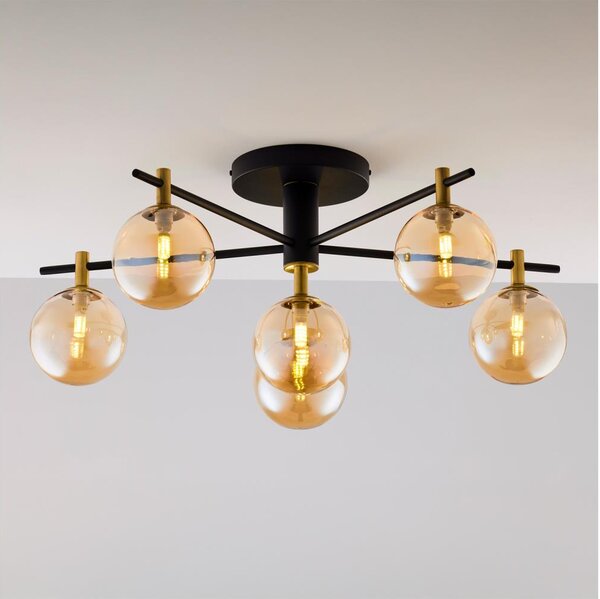 Jupiter 2033 - Lampadario a plafone FIGARO 6xG9/10W/230V nero/oro/beige