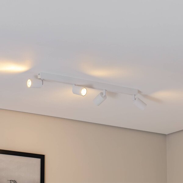 Faretto da soffitto Top, bianco, 83 cm, a 4 luci, metallo, GU10 Top TK Lighting, dimmerabile, Bianco / Opale, Soggiorno / Sala da pranzo, Metallo, Moderno, Faretto alogeno