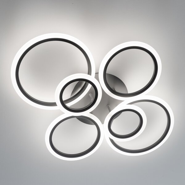 Brilagi - Lampadario a plafone LED dimmerabile ORBITS LED/85W/230V 3000-6500K antracite + +TC