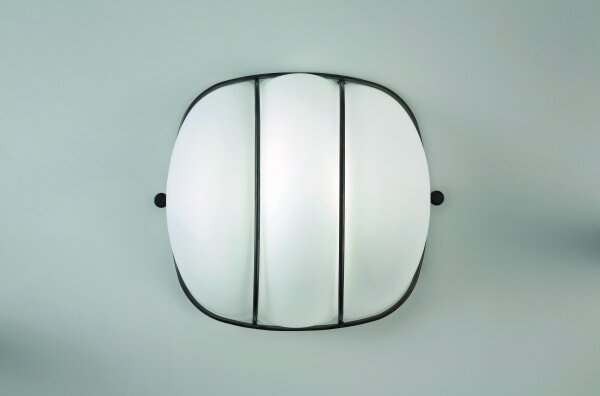 SIRU - Applique CAGE 1xGX53/10W/230V 20 cm nero/bianco Vetro veneziano