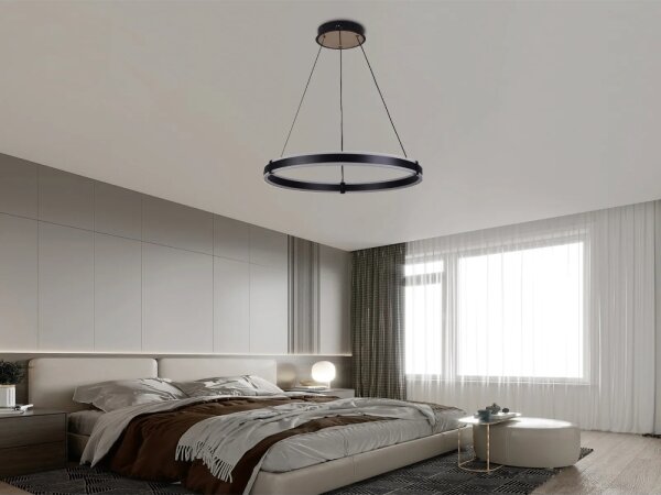 Brilagi-LED Lampada a sospensione dimmerabile su cavo CIRCLE LED/85W/230V 3000-6500K nero + telecomando