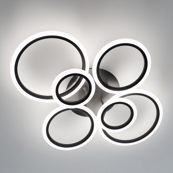 Brilagi - Lampadario a plafone LED dimmerabile ORBITS LED/85W/230V 3000-6500K nero + +TC