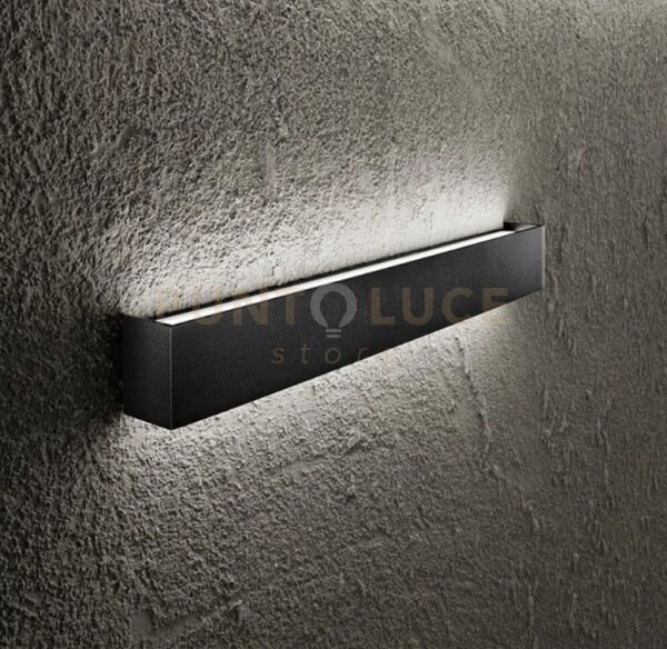 Applique in alluminio nero rummo led 14w 3000k cri?90 1120lm l.39cm