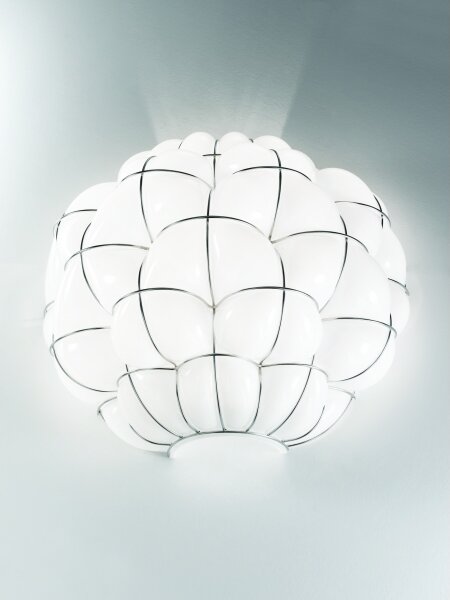 SIRU - Applique POUFF 1xE27/60W/230V cromo/bianco Vetro veneziano
