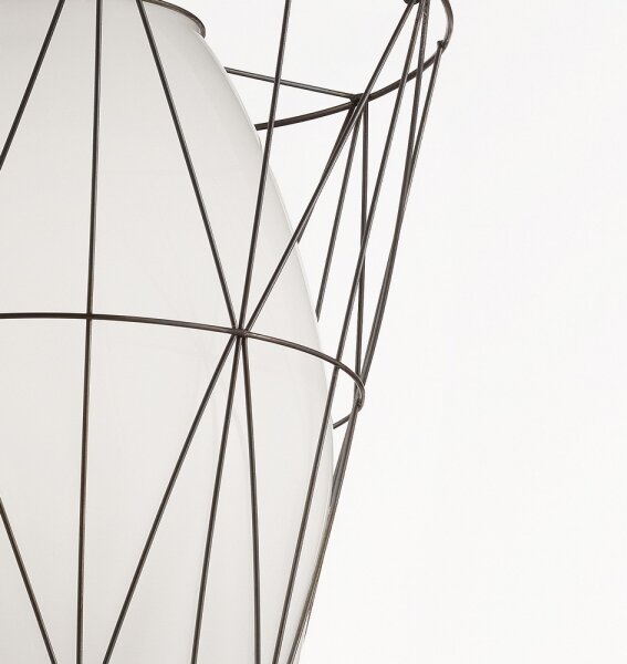 SIRU - Lampadario a sospensione con filo SEGNI 1xE27/60W/230V nero/bianco Vetro veneziano