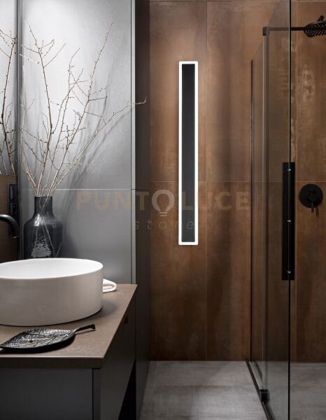 Applique in alluminio colore nero wally biemissione led 22w 3000k 2