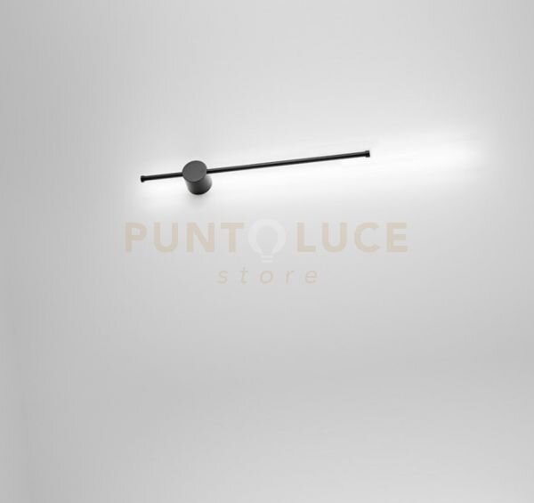Applique in alluminio colore nero clock 65cm led 12w 3000k cri?90 2