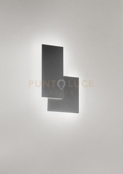 Applique in alluminio colore grigio scuro opaco quantic led 23w 300