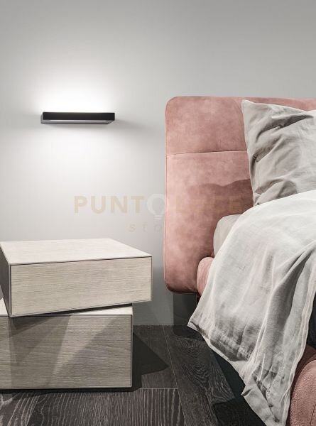 Applique in alluminio colore nero floor doppia emissione led 11w + 