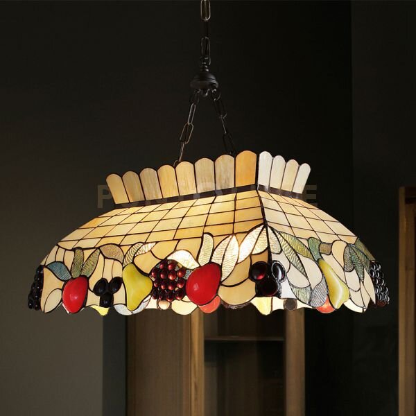 Fruit sospensione tiffany dec. d.65x40cm 2 luci attacco e27