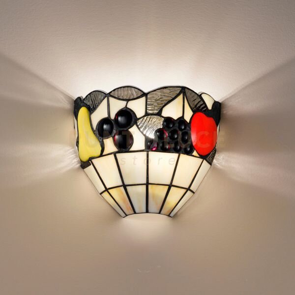 Applique fruit in vetro tiffany h.18x25x12 1 luce attacco e27