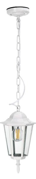 Lampadario da esterno a sospensione con catena 1xE27/60W/230V IP44 bianco