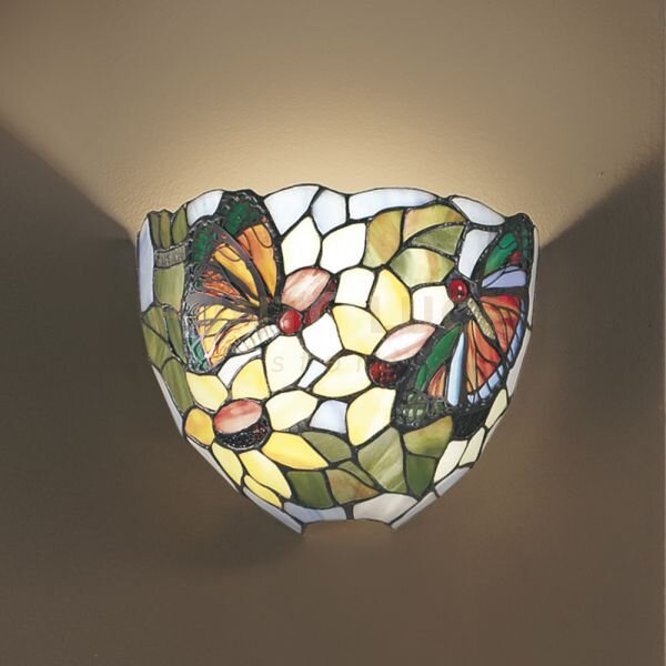 Applique con paralume in vetro tiffany decorato sunflower 1 luce at