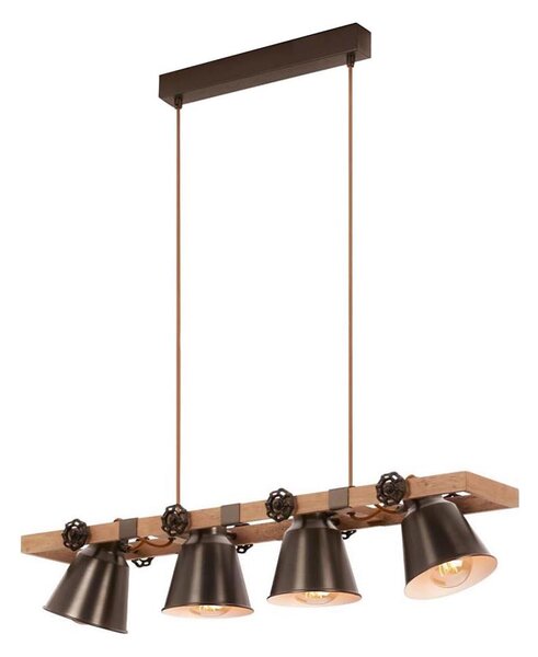 Briloner 4406-044 - Lampadario a sospensione con filo TALE 4xE27/40W/230V marrone