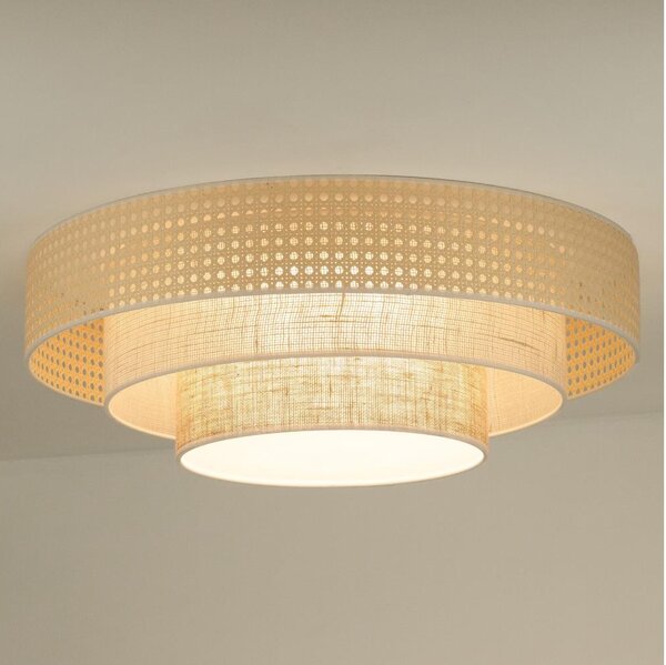 Duolla - Plafoniera LED LUNETA LED/26W/230V diametro 60 cm 4000K rattan/beige
