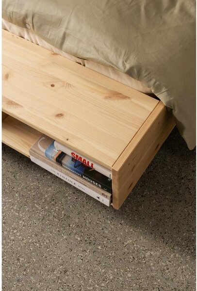 Letto singolo di colore naturale in pino massiccio senza testiera con rete inclusa 120x200 cm Merge – Karup