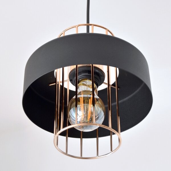 Lampadario LED a sospensione con filo VOLTA 2xE27/15W/230V nero/oro