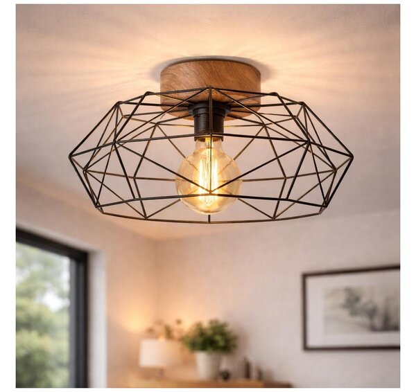 Brilagi - Plafoniera WOODY BASKET 1xE27/60W/230V rovere