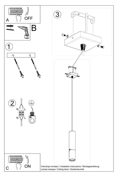 Lampada a Sospensione GU10 in Acciaio LOOPEZ 1