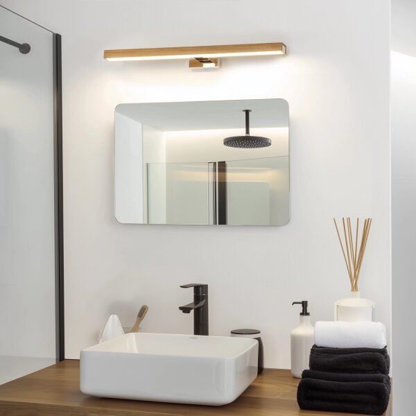 Brilagi-Illuminazione a LED per specchi da bagno WOODY MIRROR LED/12W/230V IP44 quercia/cromo
