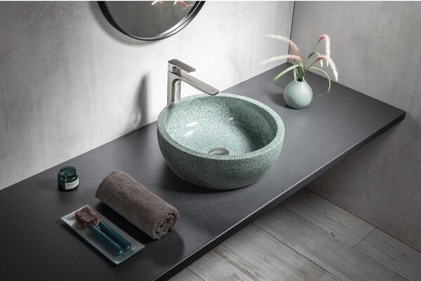 Lavabo rotondo verde in ceramica ø 42 cm Priori – Sapho