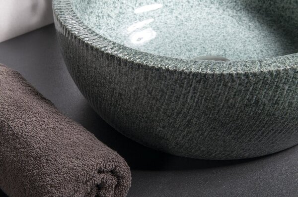 Lavabo rotondo verde in ceramica ø 42 cm Priori – Sapho