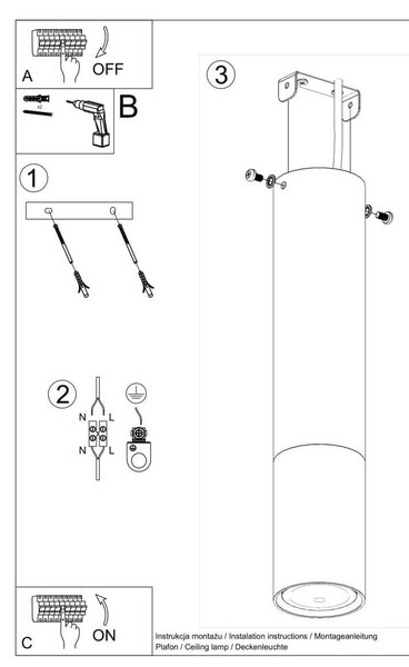 Lampada da Soffitto GU10 in Acciaio LOOPEZ