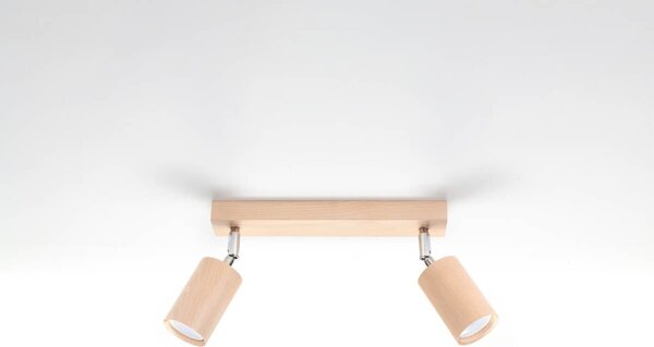 Lampada da Parete 2xGU10 Orientabile in Legno Naturale BERG