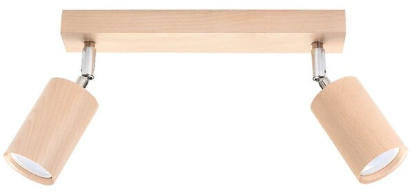 Lampada da Parete 2xGU10 Orientabile in Legno Naturale BERG