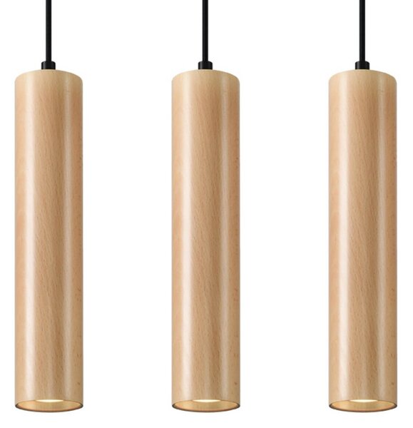 Lampada a Sospensione 3xGU10 in Legno LINO 3